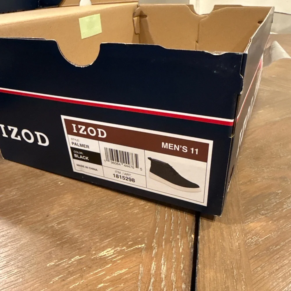 IZOD Palmer Black Chukka Sneakers Men’s Size 11 Minimal Casual Shoe NEW